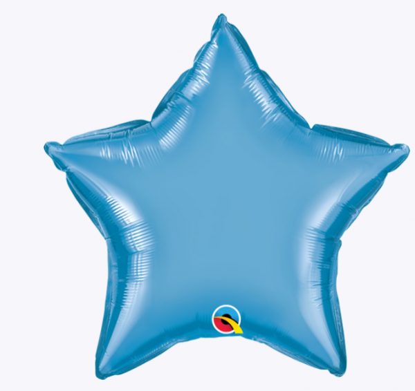 90081. Globo No. 20 Metálico Estrella Chrome Azul Qualatex (1)