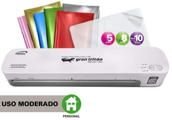 TRITON. Laminadora Eléctrica Gran Tritón Foil Doble Carta 10Mil 2 Rodillos