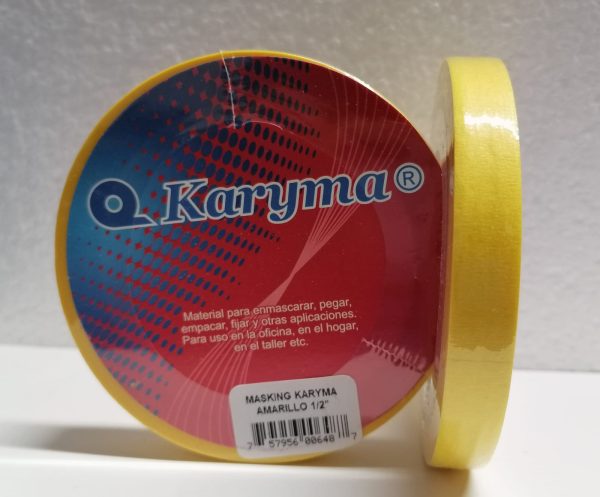 1/2AM. Masking Tape De 1/2″ Karyma Amarillo 12mm X 25 Mts. (96)
