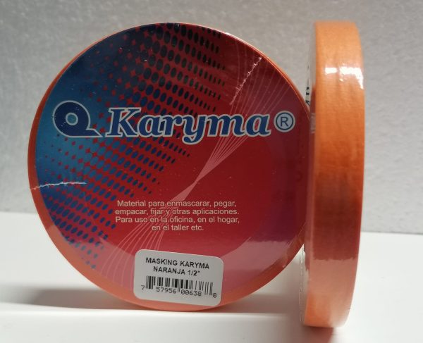 1/2NA. Masking Tape De 1/2″ Karyma Naranja 12mm X 25 Mts. (96)