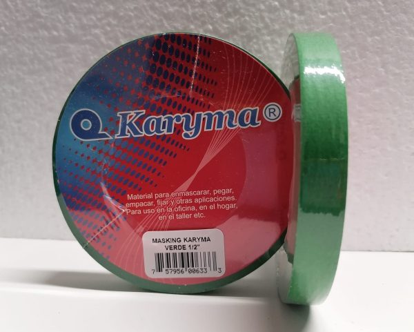 1/2V. Masking Tape De 1/2″ Karyma Verde 12mm X 25 Mts. (96)