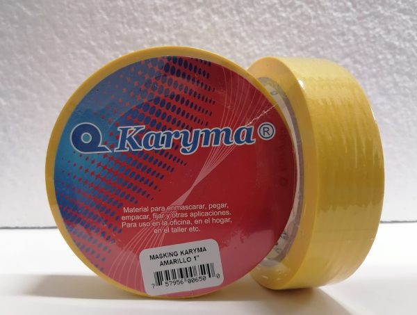 1AMA. Masking Tape De 1″ Karyma Amarillo 24mm X 25 Mts. (48)