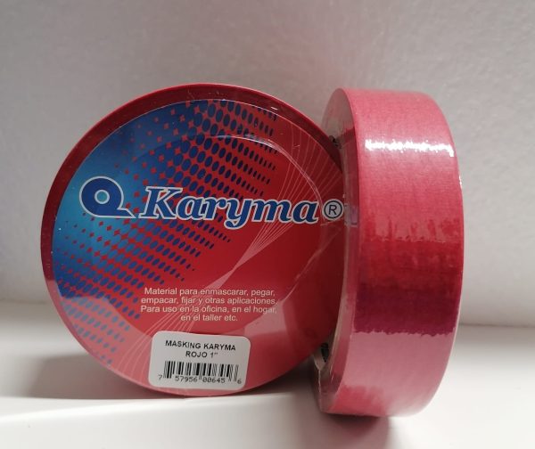1R. Masking Tape De 1″ Karyma Rojo 24mm X 25 Mts. (48)