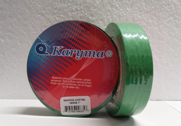 1V. Masking Tape De 1″ Karyma Verde 24mm X 25 Mts. (48)