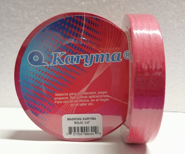 34R. Masking Tape De 34″ Karyma Rojo 18mm X 25 Mts. (64)