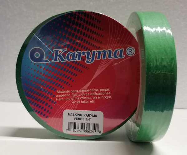 34V. Masking Tape De 34″ Karyma Verde 18mm X 25 Mts. (64)