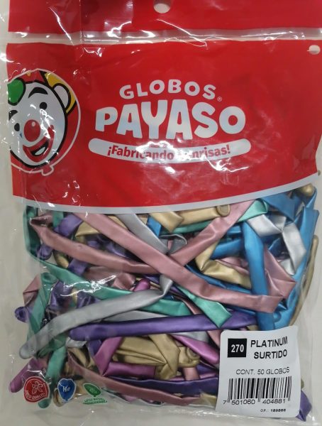 4881. Globo No. 270 Chrome Surtido (Platinum Surtido) Payaso (50uds)